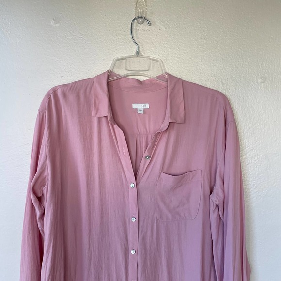 J.Jill Buttondown pink blouse size L Oversized - Picture 3 of 9
